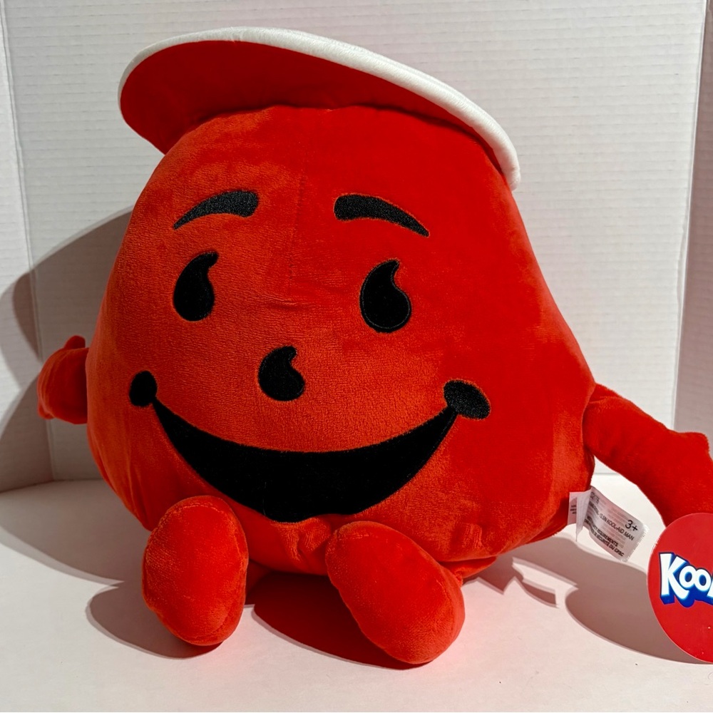 Kool-Aid Man Plush Toy 15” inch Red Smile Smiley Face Stuffed Animal Fiesta NEW